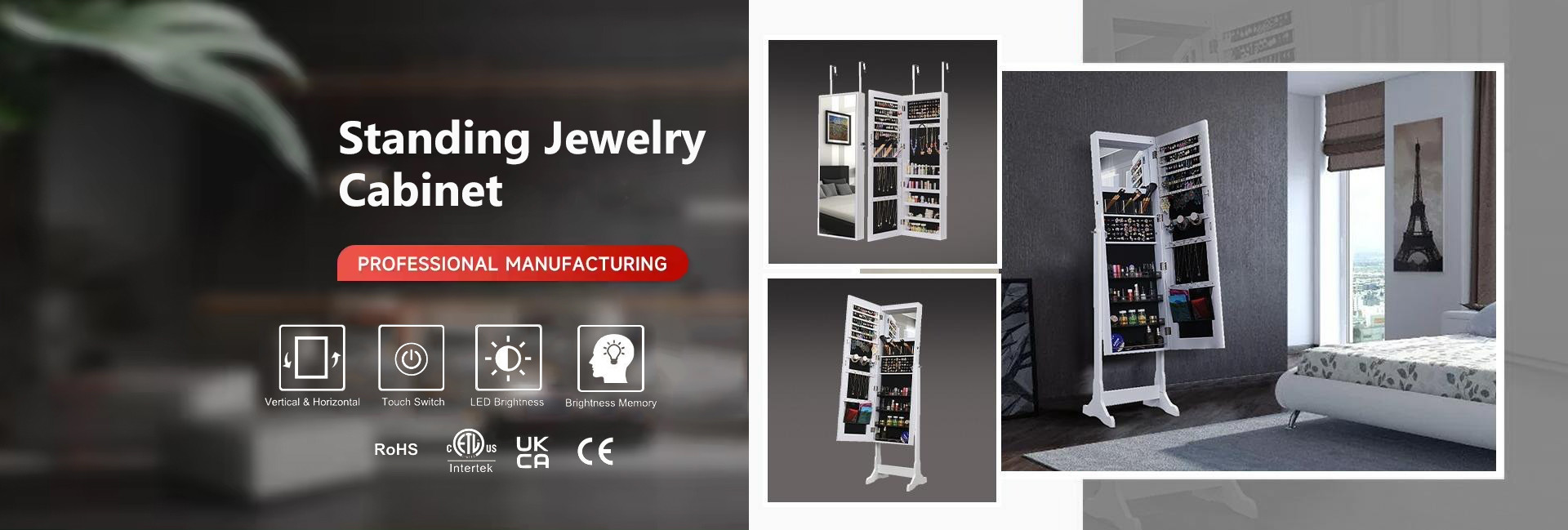 qualité armoire à miroirs de bijoux usine