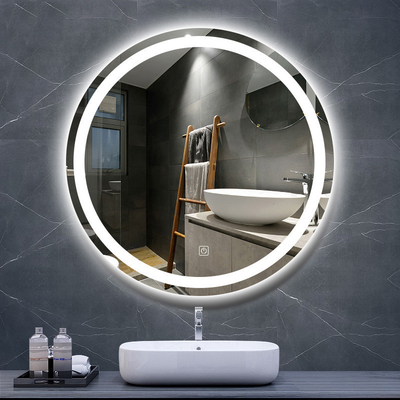 Buen precio Espejo de baño montado en la pared de 12V 3200K Espejo de baño iluminado redondo anti niebla en línea