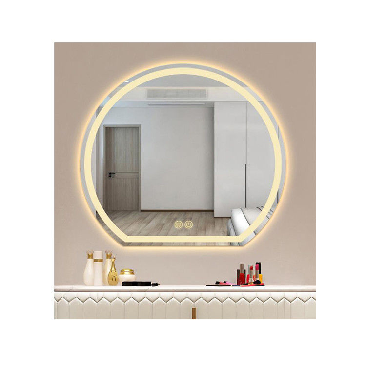 Miroir Salle De Bain LED Rond - Argenté - Fixation Murale - Moderne - Neuf