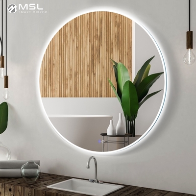 Buen precio Lupa redonda retroiluminada Espejo de baño 5mm Espejo de salón de belleza con luces en línea