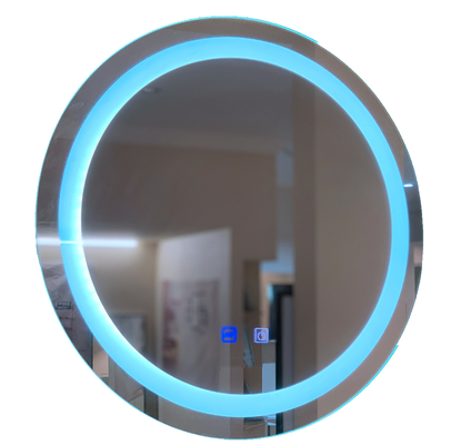 Buen precio Espejo de baño de LED blanco caliente redondo 800 * 600mm pantalla táctil LED espejo IP44 en línea