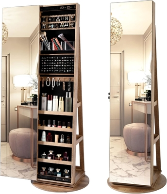 Qualität 360° Schwenk Schmuckschrank Spiegel Glas Drehspiegel Schrank ohne Rahmen usine