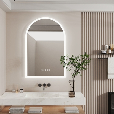 Buen precio Espejo de baño de hotel de 5 mm 36x48 pulgadas Arco espejo LED personalizado en línea