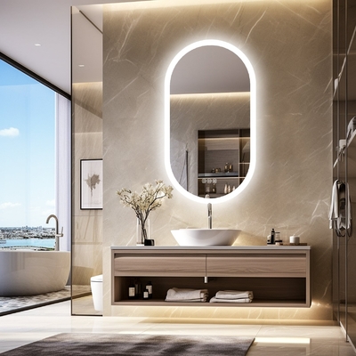 Good price Silver Hotel LED Mirror 6500K 3200K Aluminum Frame Mirror With Demister Pad online