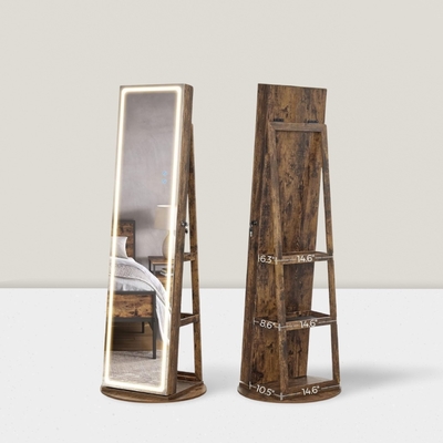 Modern LED Jewelry Mirror Cabinet with Lockable Storage