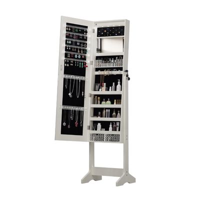 Good price Modern Frameless Full Length Mirror Jewelry Cabinet with 3 Back Shelves and HD Real Glass Mirror online