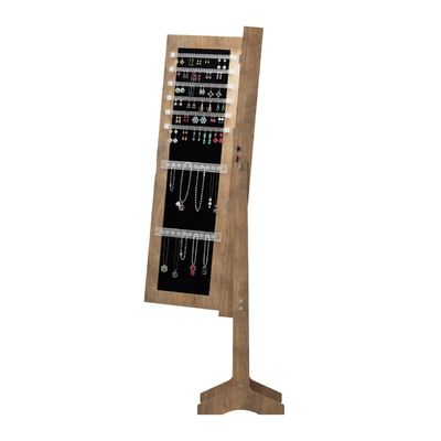 Bon prix Armoire à bijoux miroir pleine longueur sans cadre résistant à l'humidité avec 3 étagères arrière pour le rangement des bijoux en ligne