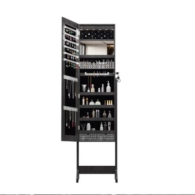 Good price Moisture-Proof Full Length Mirror Jewelry Cabinet with HD Real Glass Mirror and 3 Back Shelves for Walk-In Closet online