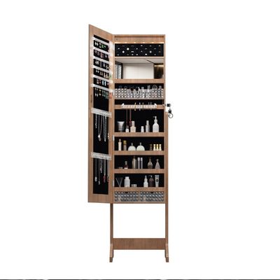 Bon prix Armoire à bijoux moderne avec miroir antibuée, rangement résistant à l'humidité et miroir pleine longueur mural en ligne