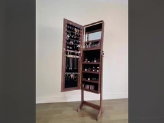 Wood Full Length Mirror Cabinet Frameless Mirror Jewelry Cabinet Modern