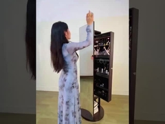 LED Full Length Mirror Jewelry Cabinet Dimmable Standing Mirror Jewelry Box Lockable
